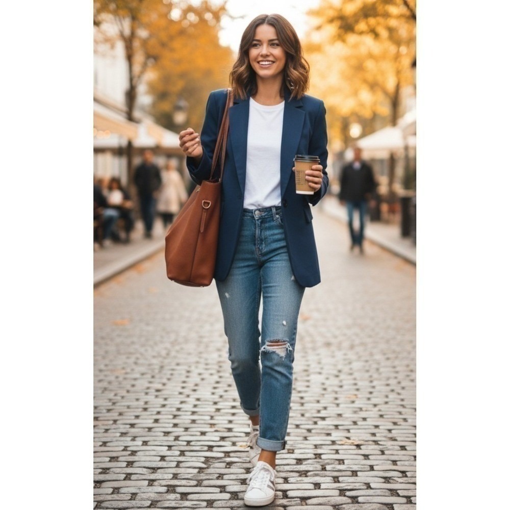 Truth by Republic Blazer Women Size M Peacock Blue Single Button Stretch NEW